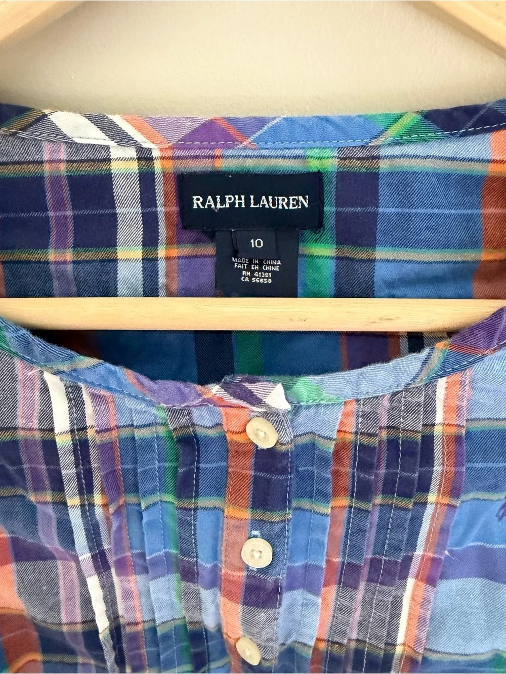Girls Ralph Lauren Plaid Button-Front Tunic